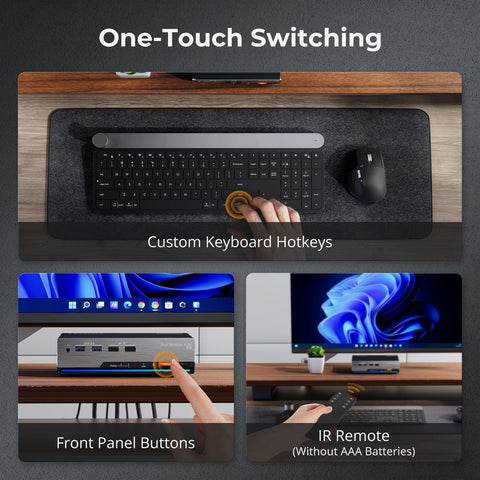 TESmart DKS202-M24-USBK Dual Monitor KVM Switcher DP 1.4 Dual 8K@60Hz KVM Switch Gaming Dock for 2 PCs 2 Monitors, w/ EDID, G-Sync FreeSync 10652805090624 Dual 8K@60Hz KVM Switch Gaming Dock for 2 PCs 2 Monitors, DP 1.4 w/ EDID, G-Sync FreeSync US Plug