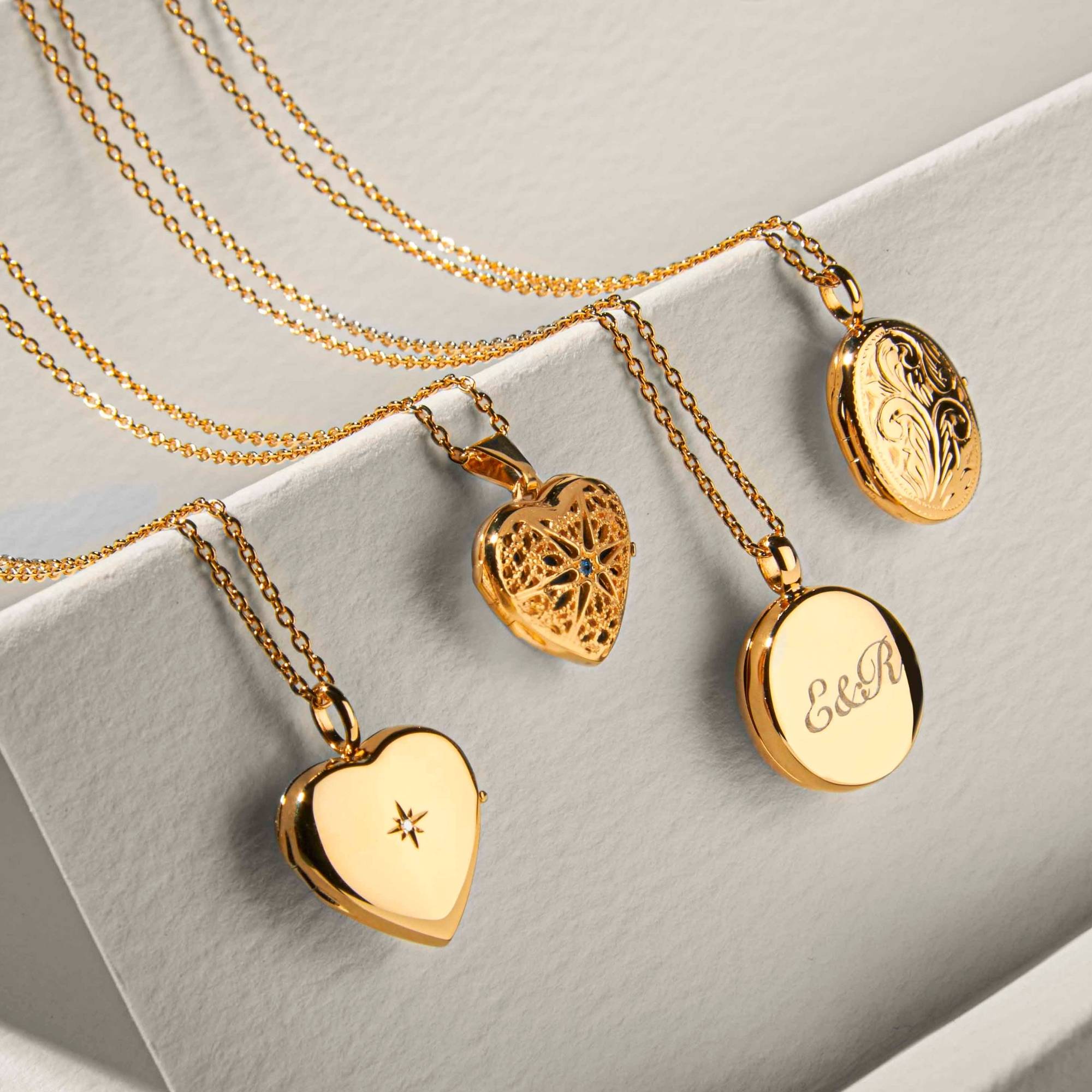 Gold Locket Necklaces For Women Engraved With Photos | LOVELOX