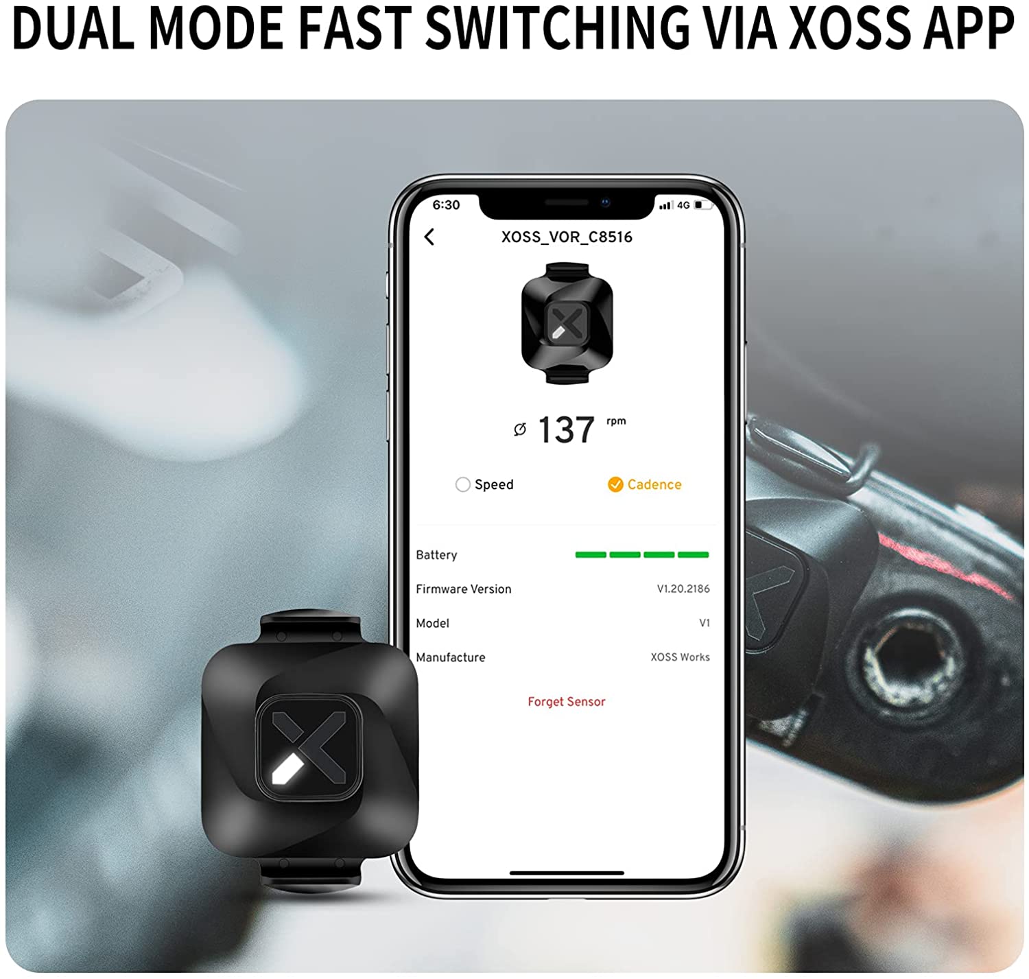Xoss Vortex Bike Cadence And Speed Sensor Wireless Ipx7 Waterproof A