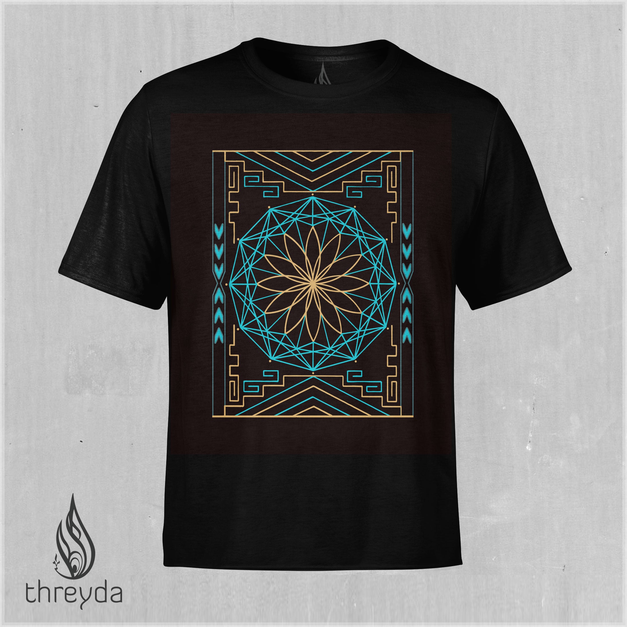 Timewave Teal Screenprint Tee by Melanie Farris