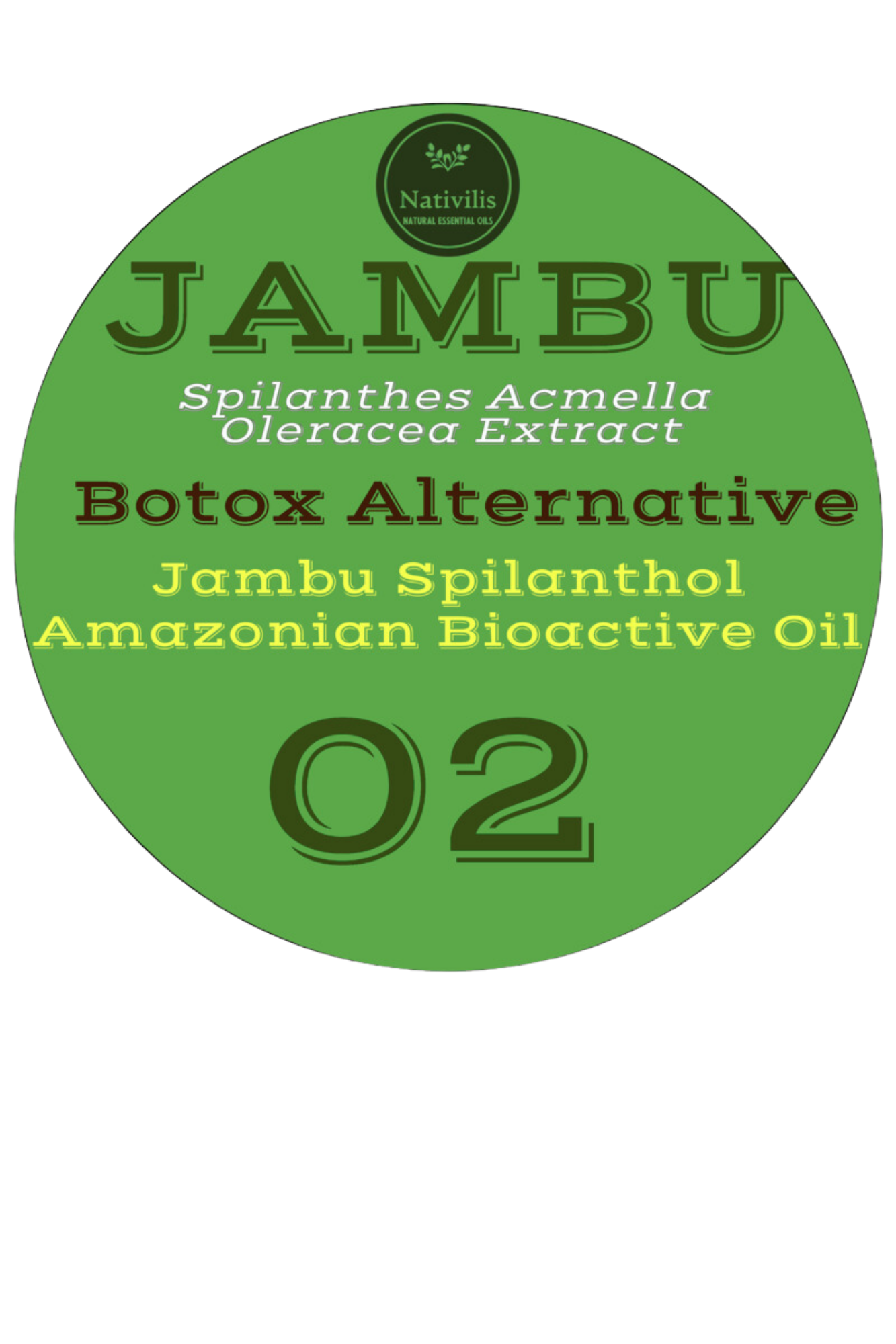 Nativilis Jambu Spilanthol Amazonian Bioactive Oil - Spilanthes Acmella Oleracea Extract - 100% Natural and Pure Botox Alternative - Relax facial muscles reduce wrinkles and fine lines improve skin firmness antioxidant properties Copaiba - 30 ml