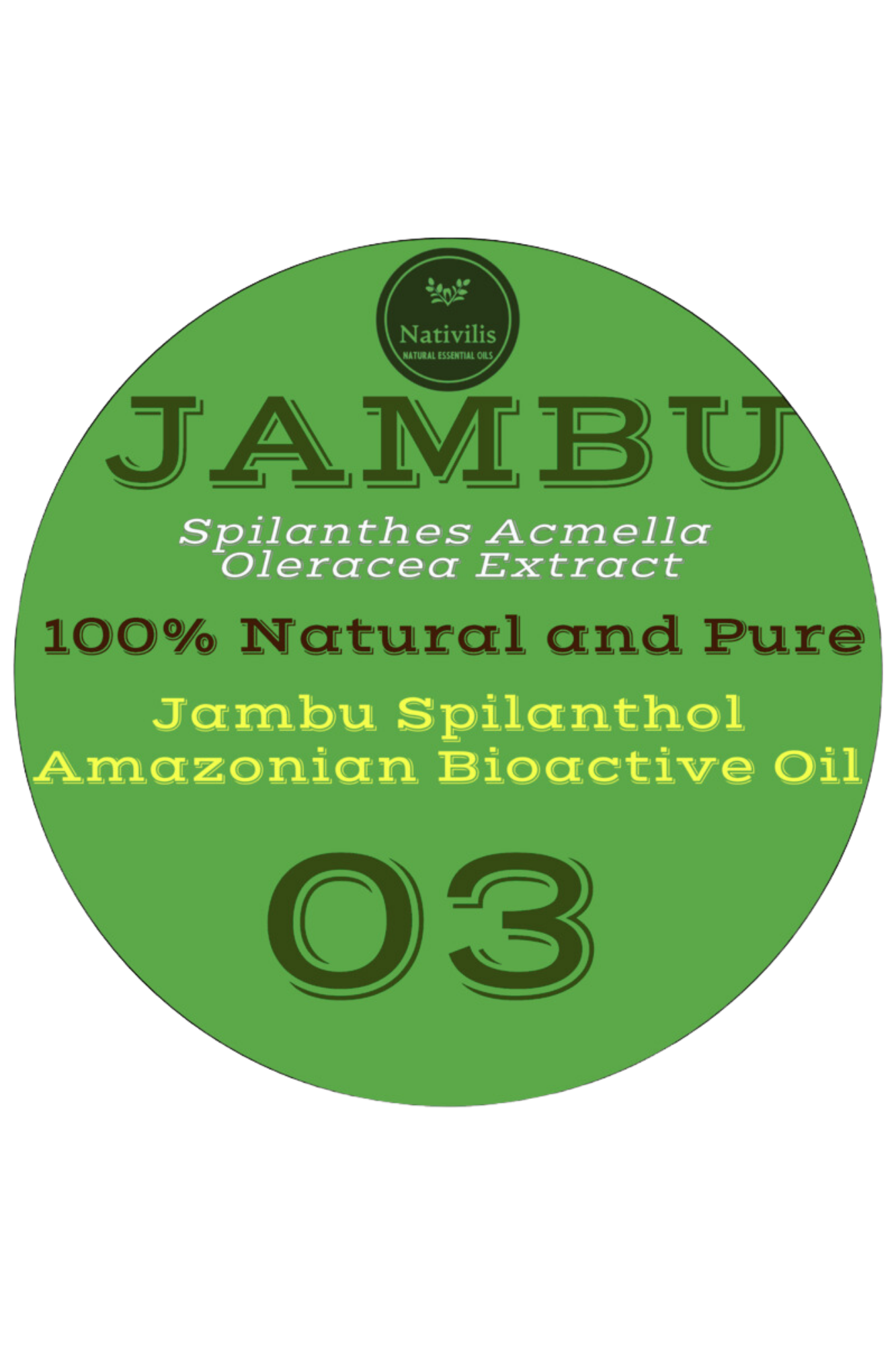 Nativilis Jambu Spilanthol Amazonian Bioactive Oil - Spilanthes Acmella Oleracea Extract - 100% Natural and Pure Botox Alternative - Relax facial muscles reduce wrinkles and fine lines improve skin firmness antioxidant properties Copaiba - 30 ml