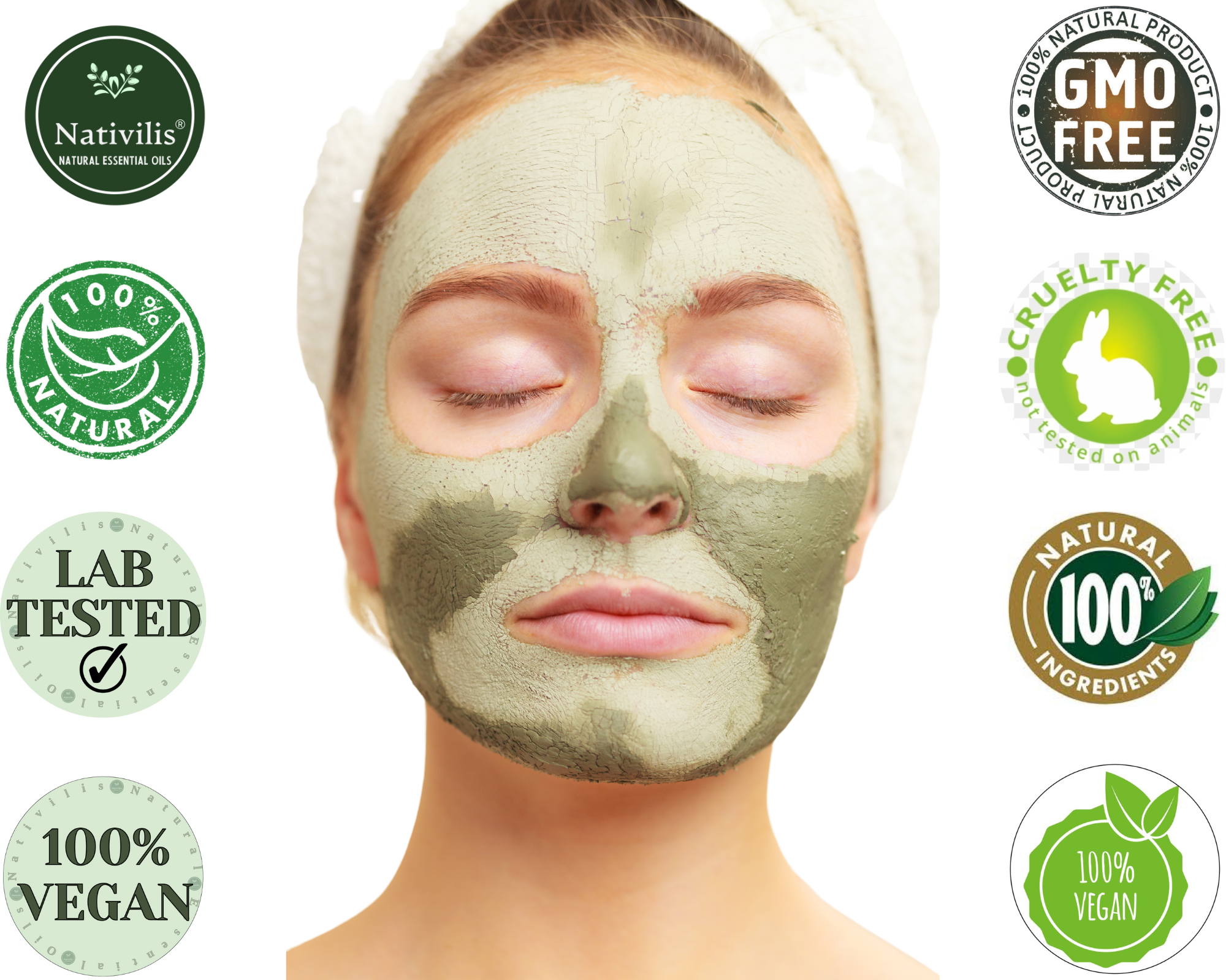 Nativilis Amazonian Green Montmorillonite Powder Clay - Natural Facial Hair Body Mask – oily and acne-prone skin restoring balance skin PH levels – Best known most used - Copaiba benefits