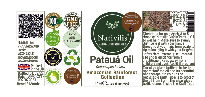 Nativilis Virgin Pataua Oil (Oenocarpus bataua)
