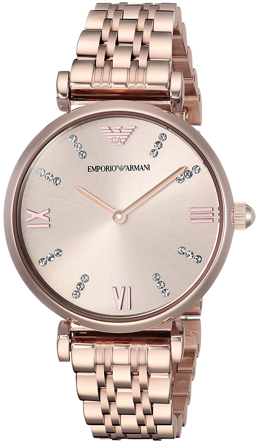 emporio armani watches womens rose gold