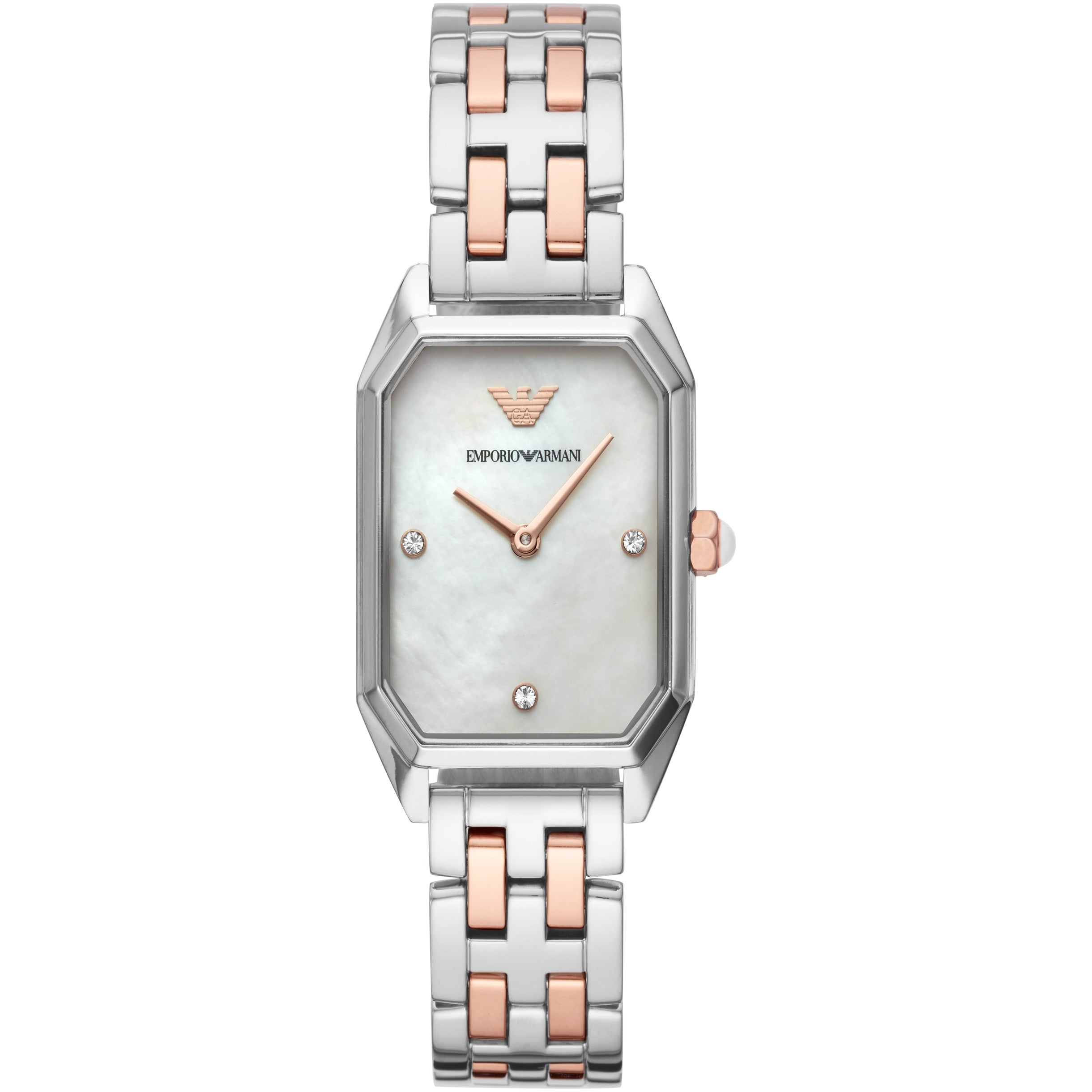 Emporio Armani AR11146 Giola Women's Watch Silver/Rose Gold Stainless ...