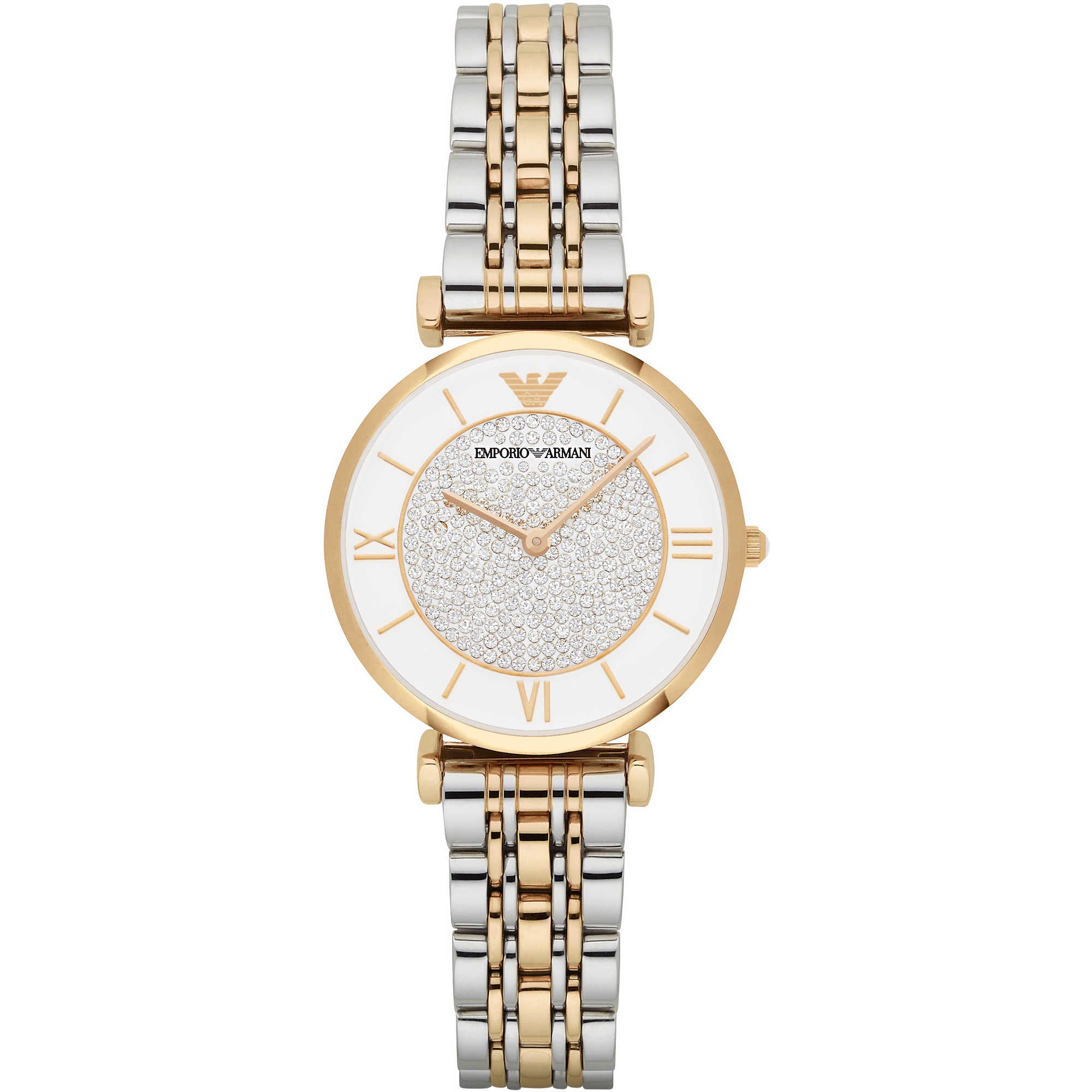 Emporio Armani AR2076 Women's Watch Two tone Silver/Gold 32mm Stainless ...
