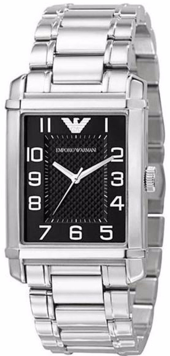 Emporio Armani Silver/Black Quartz Analog Women's Watch AR0493 ...