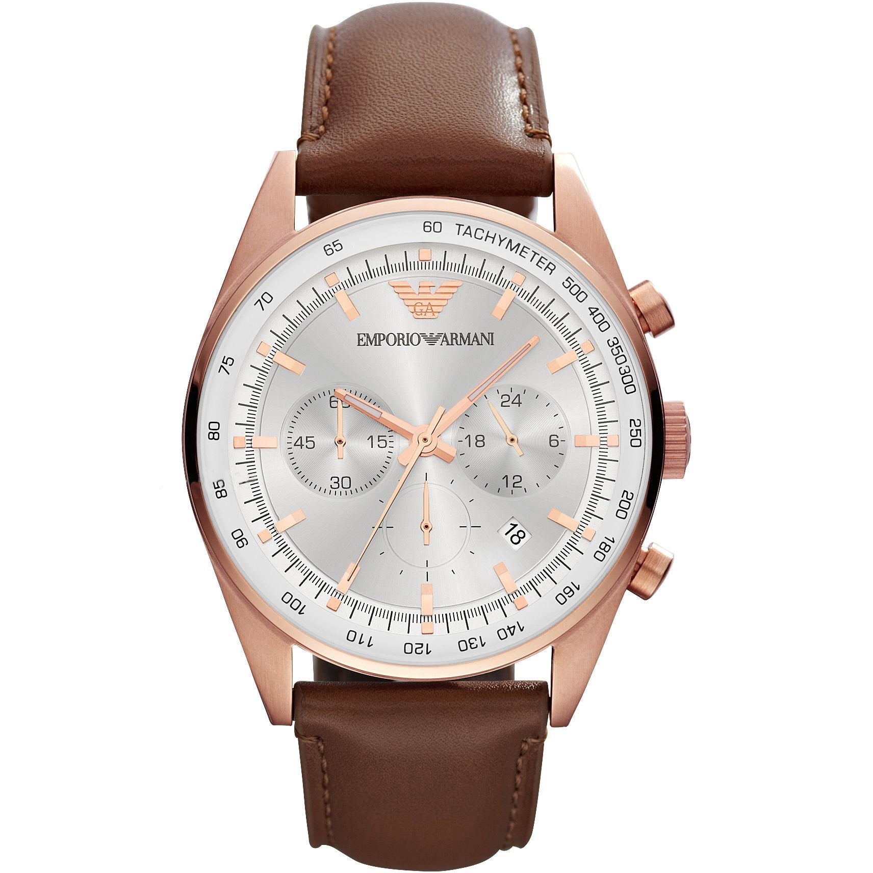 Emporio Armani Tazio Brown Leather 