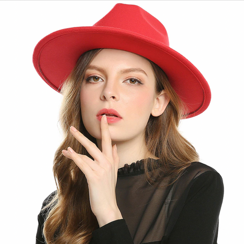 Fedora Hat Women Winter Hats for Women Ribbon Band Hat Wide Brim