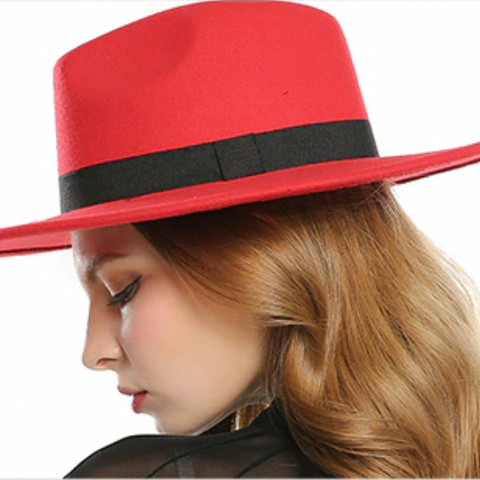 Fedora Hat Women Winter Hats for Women Ribbon Band Hat Wide Brim