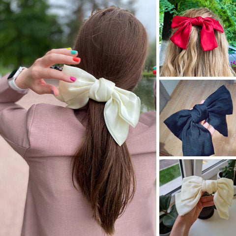 Silk Big Bow Hairpin Hair Clip Hair Accessories For Women In Many Colors