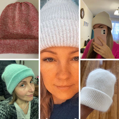 Cashmere Knitted Beanies Thick Warm Ladies Wool Female Beanie Hats