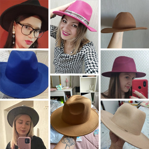 Women Felt Hat Fedoras Brim Hats For Women British Style Vintage Hats