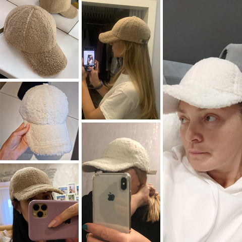 Trendy Streetwear Solid Windproof Wool Teddy Baseball Hats For Women