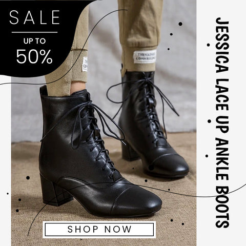 JESSICA LACE UP ANKLE BOOTS