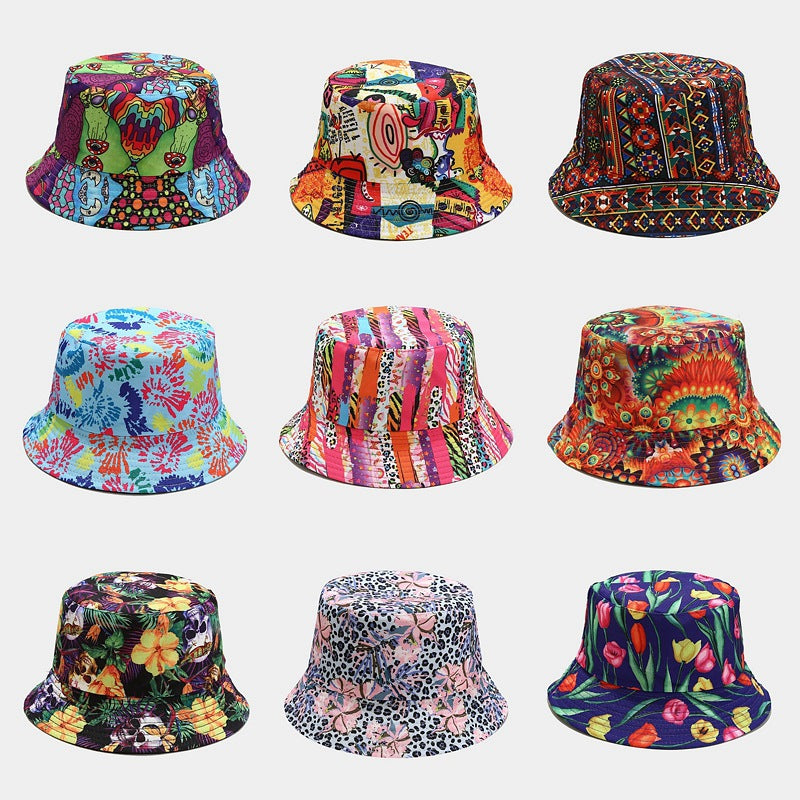Image of Vintage Bucket Hat Women Summer Sun Hats Reversible Fisherman Hat
