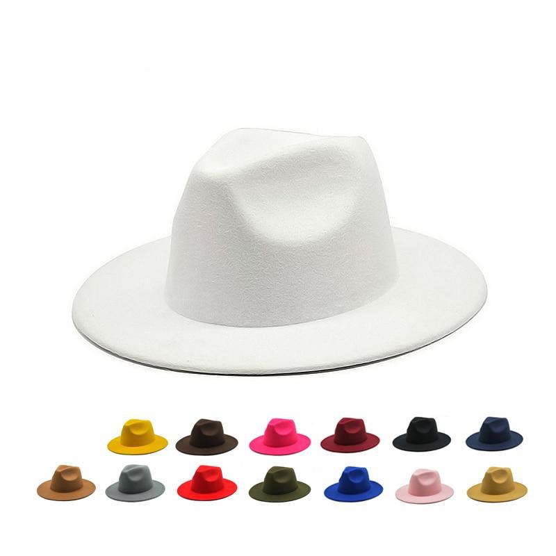 Women Felt Hat Fedoras Brim Hats For Women British Style Vintage Hats