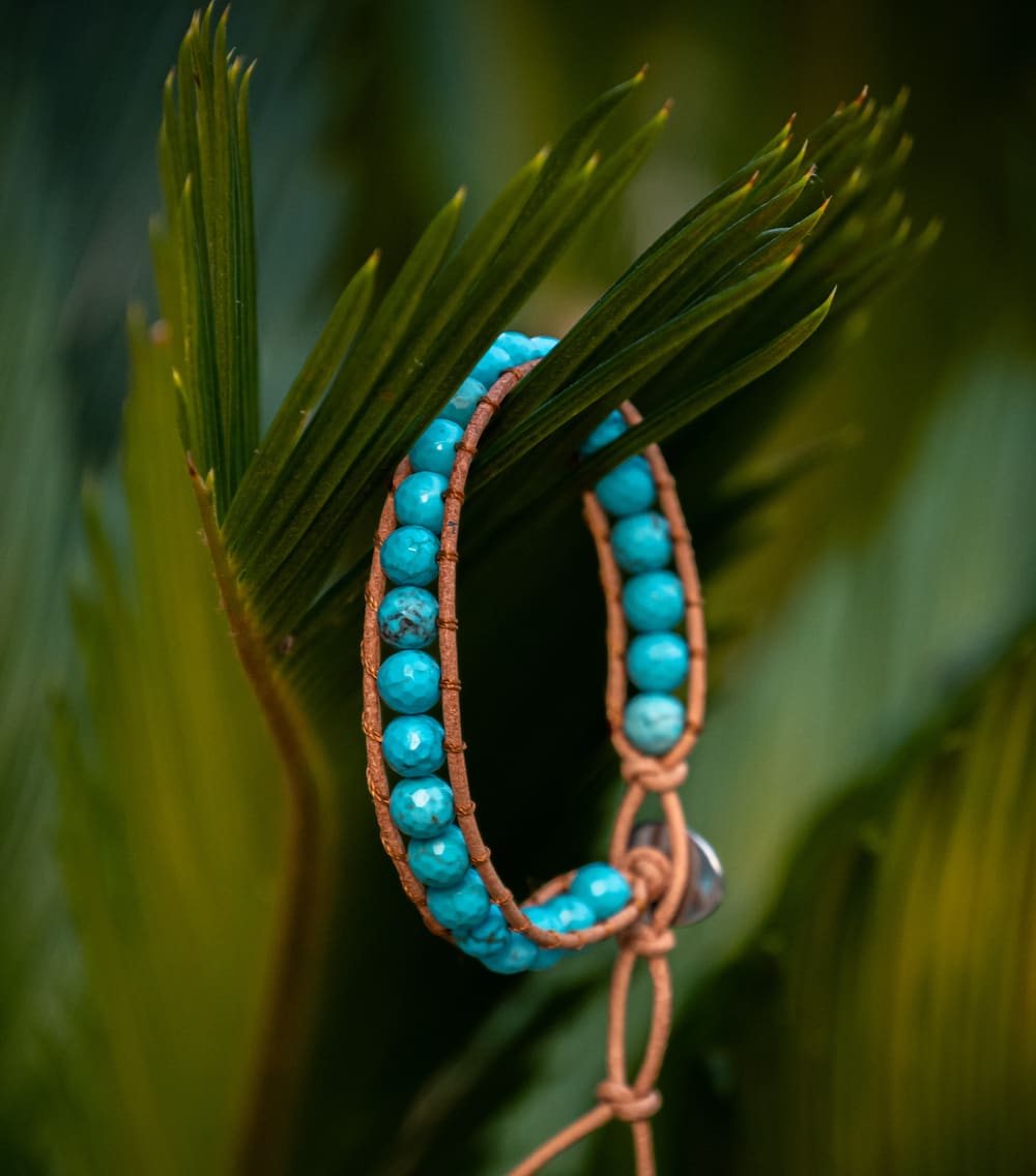 Bracelet sloya pierre Turquoise facettée facelia