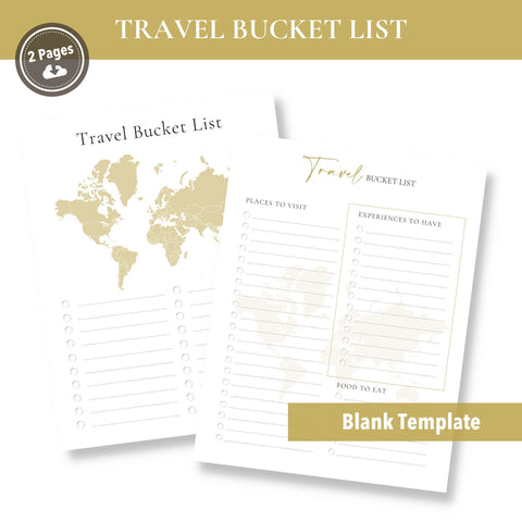 Travel Bucket List Template