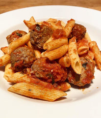 Lamb Meatballs and Pasta In a Tomato Based Sauce