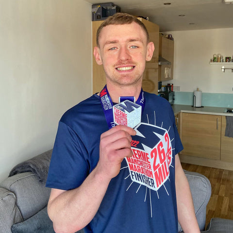 George with his finisher medal