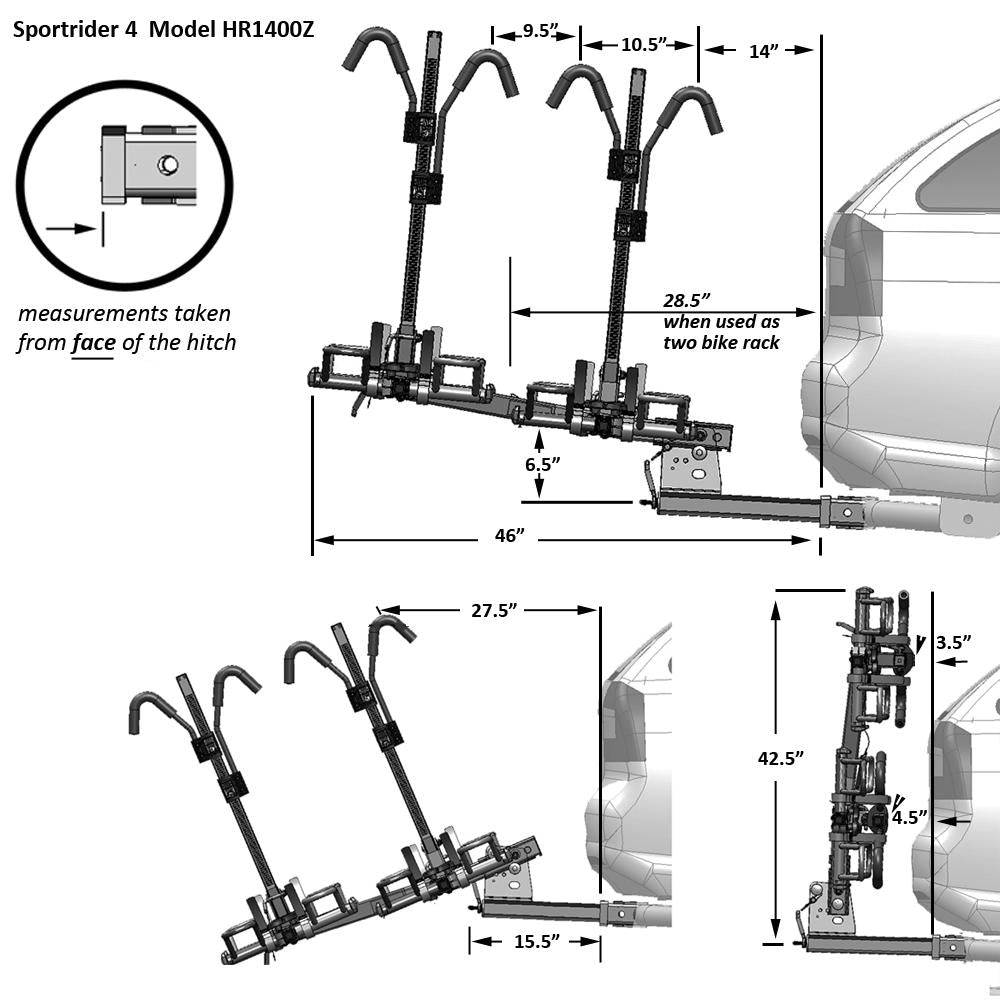 hollywood sport rider se4 hitch bike rack