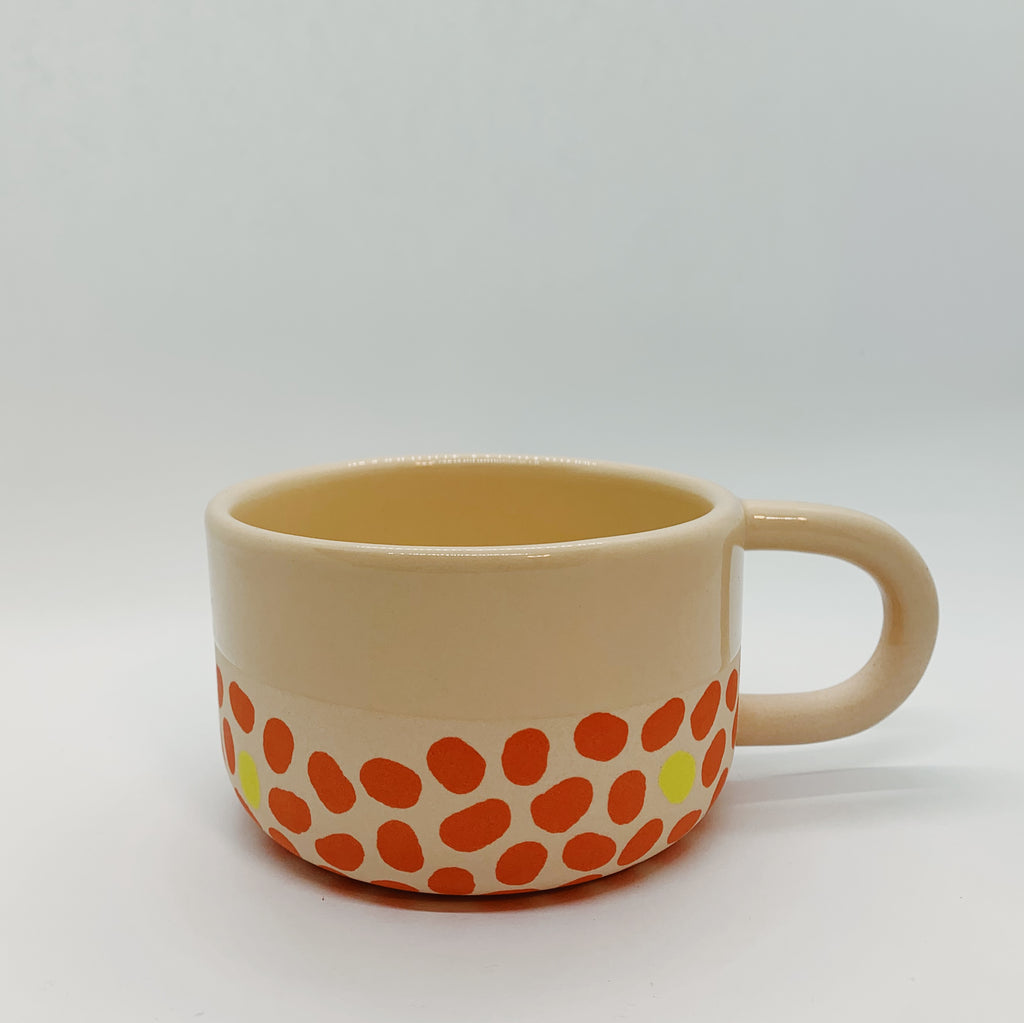 Pink, Yellow, and Terracotta Tea Cup