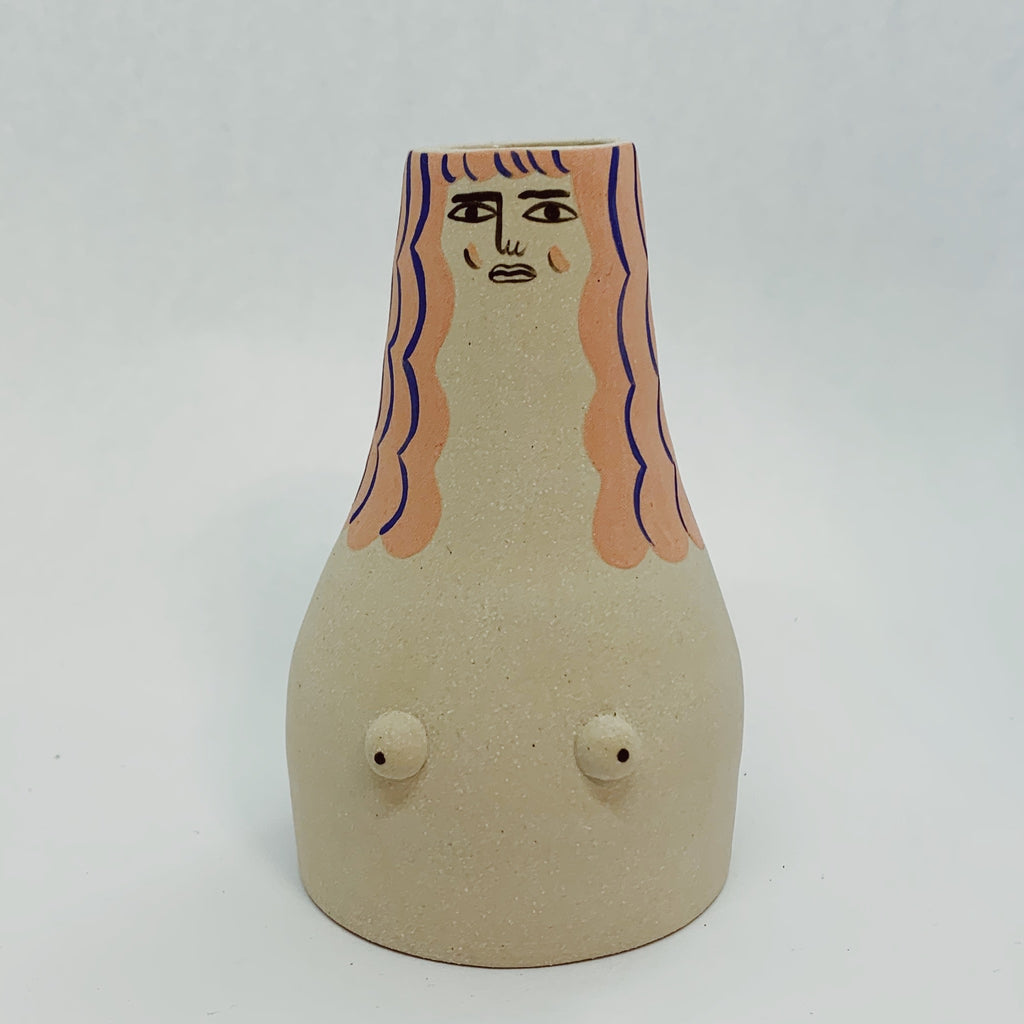 Small Red-Haired Nude Lady Vase