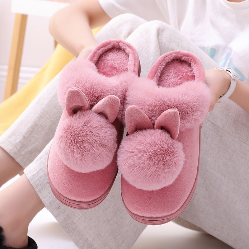 rabbit slippers womens