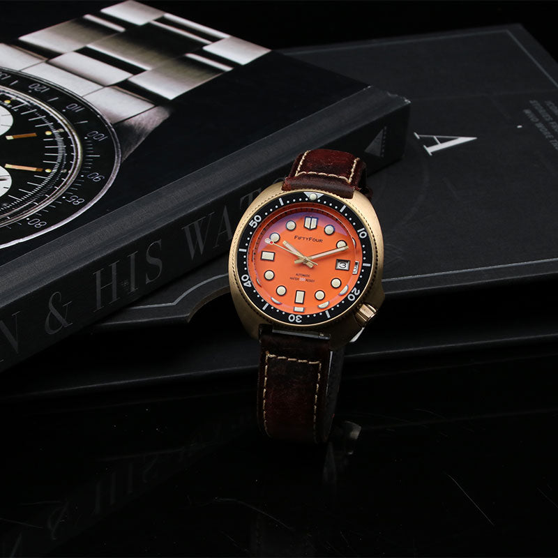 Bronze Watch 6105 Turtle Homage 44mm NH35A 30ATM Orange Dial – 54watch
