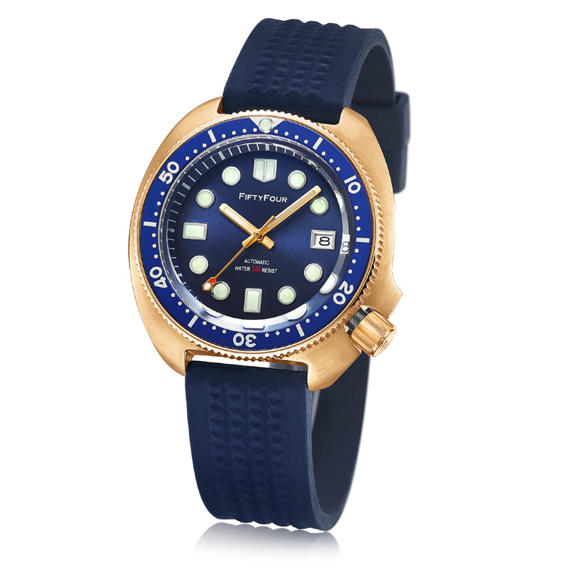 Bronze Watch 6105 Turtle Blue dial NH35A 30ATM Water resistant – 54watch