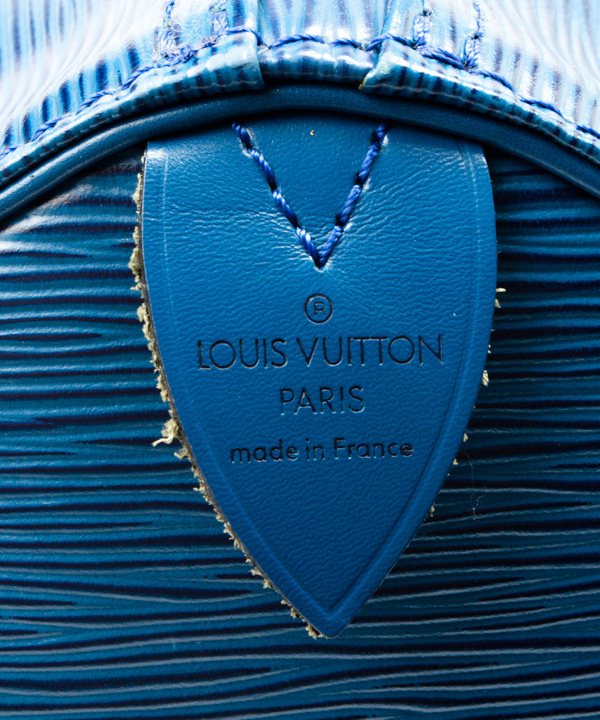Louis Vuitton Epi Speedy 30 Handbag Boston Bag M43005 Toledo Blue