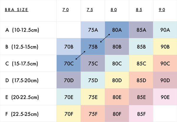 Cup Bra Size Chart In CM & Inches