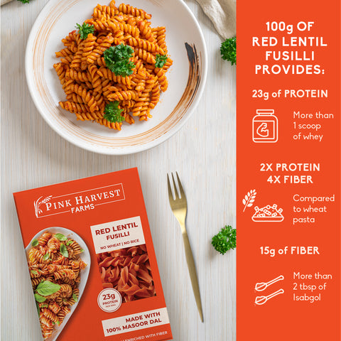 Red lentil Fusilli Pasta