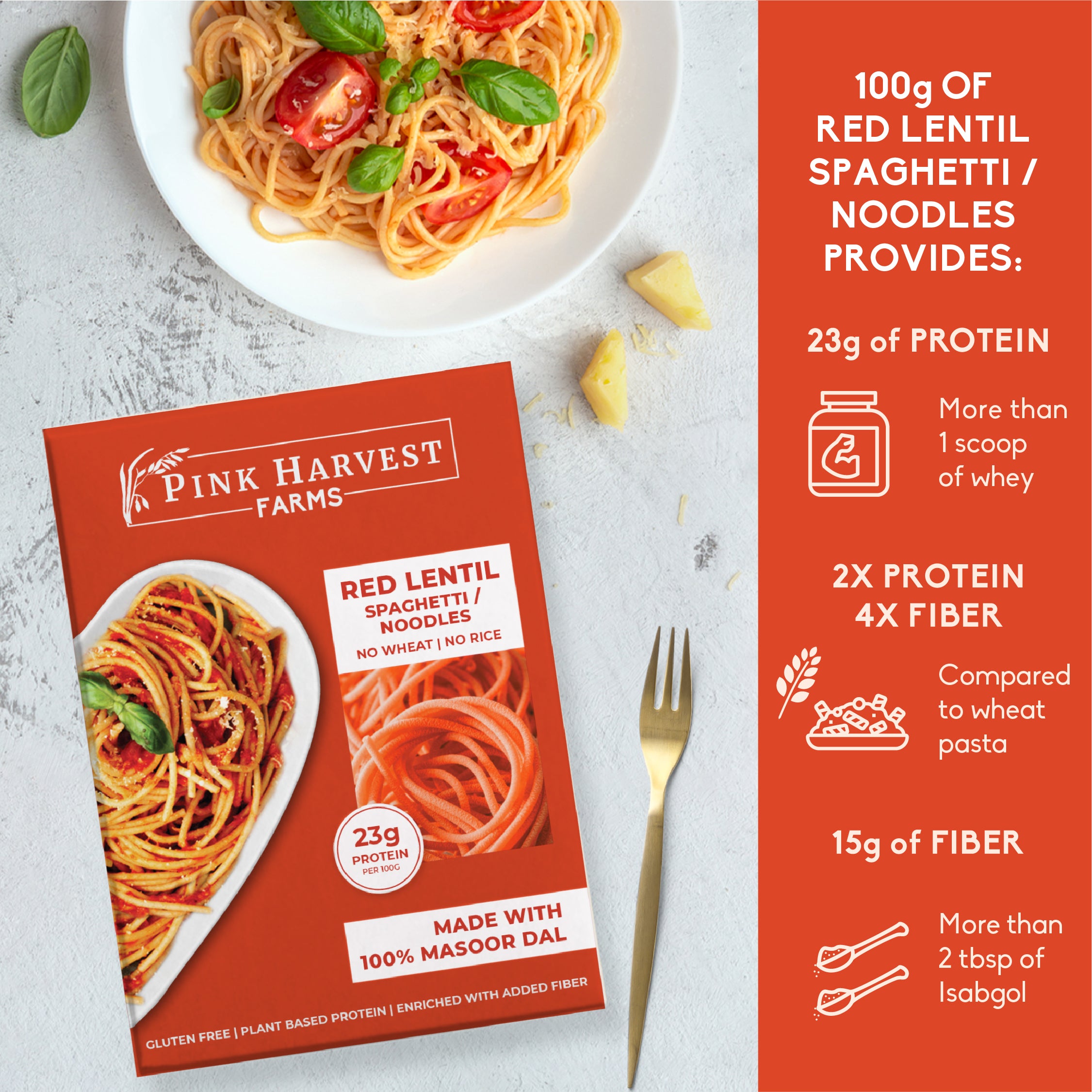 Red Lentil Spaghetti Noodles