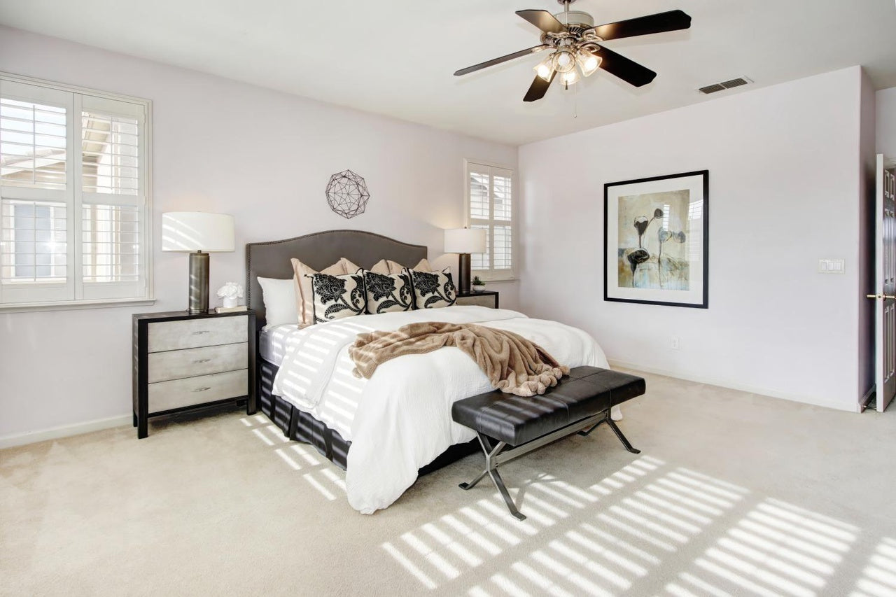 Premiere Home Staging Projects | Master bedroom interior design idea - Bauser Ave, Roseville