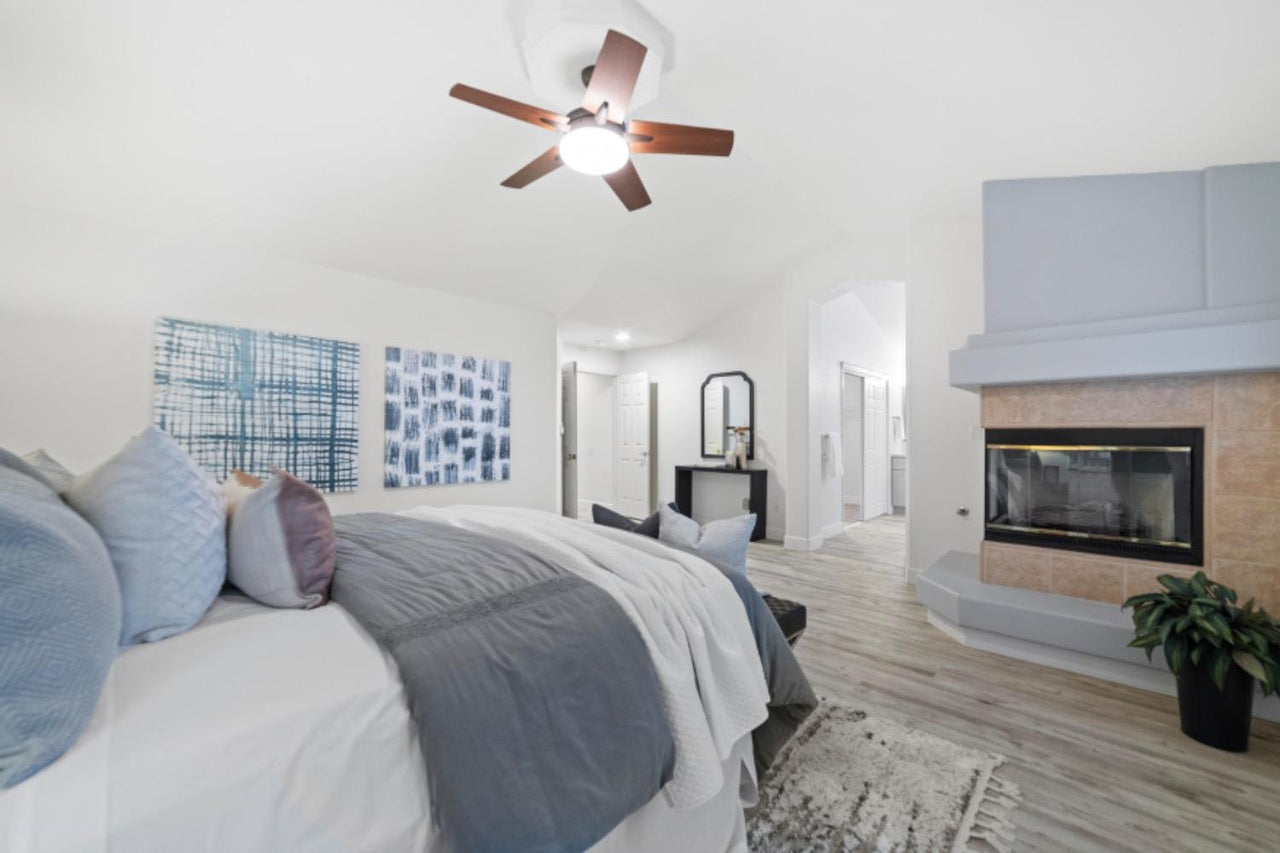 Premiere Home Staging Projects | Master bedroom interior design idea - Frazer Ct, Folsom