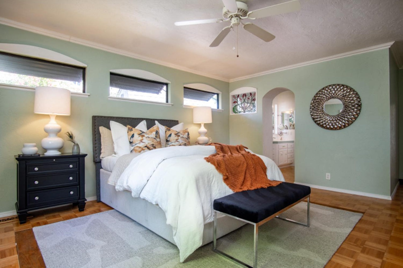 Premiere Home Staging Projects | Master bedroom interior design idea - Loreto Way, Sacramento