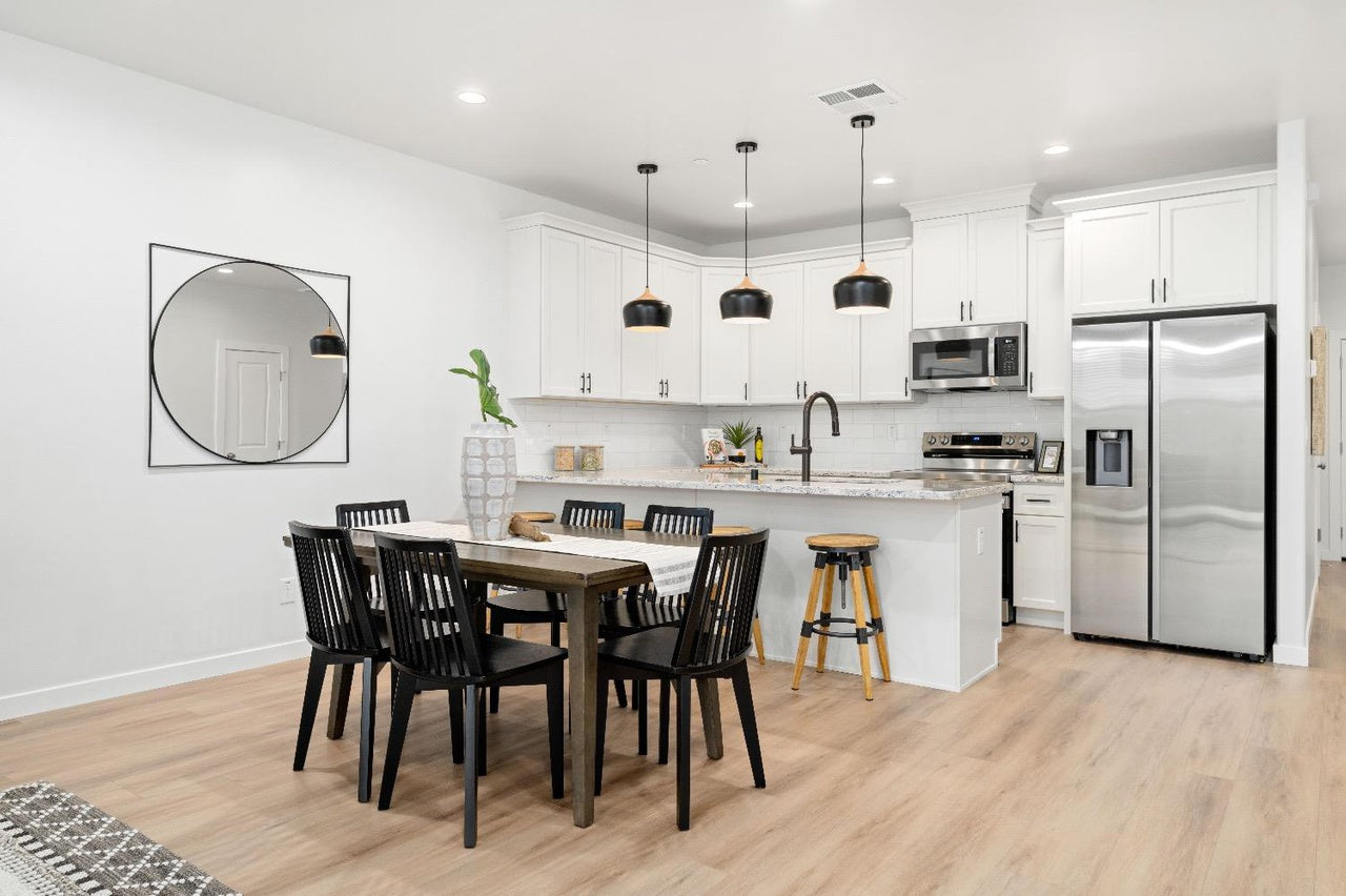 Premiere Home Staging Projects | Dining area and kitchen interior design idea - Mortensen Ct, Elverta