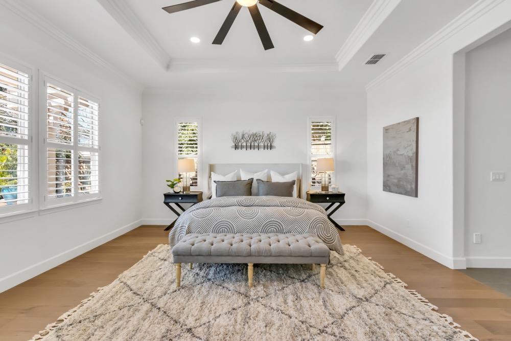 Premiere Home Staging Projects | Master bedroom interior design idea - Terracina Dr, El Dorado Hills