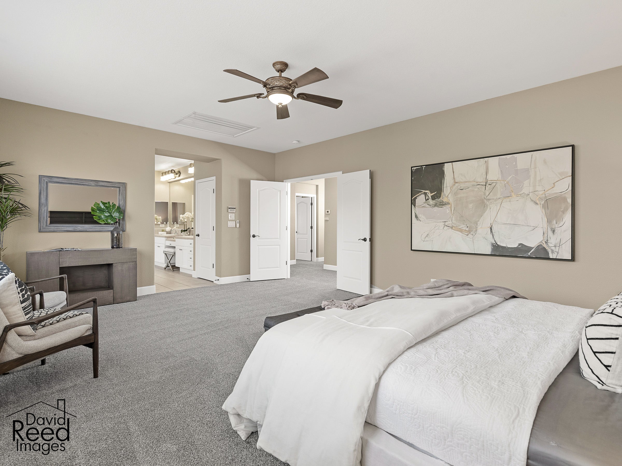Premiere Home Staging Projects | Master bedroom interior design idea - Village Green Dr, El Dorado Hills