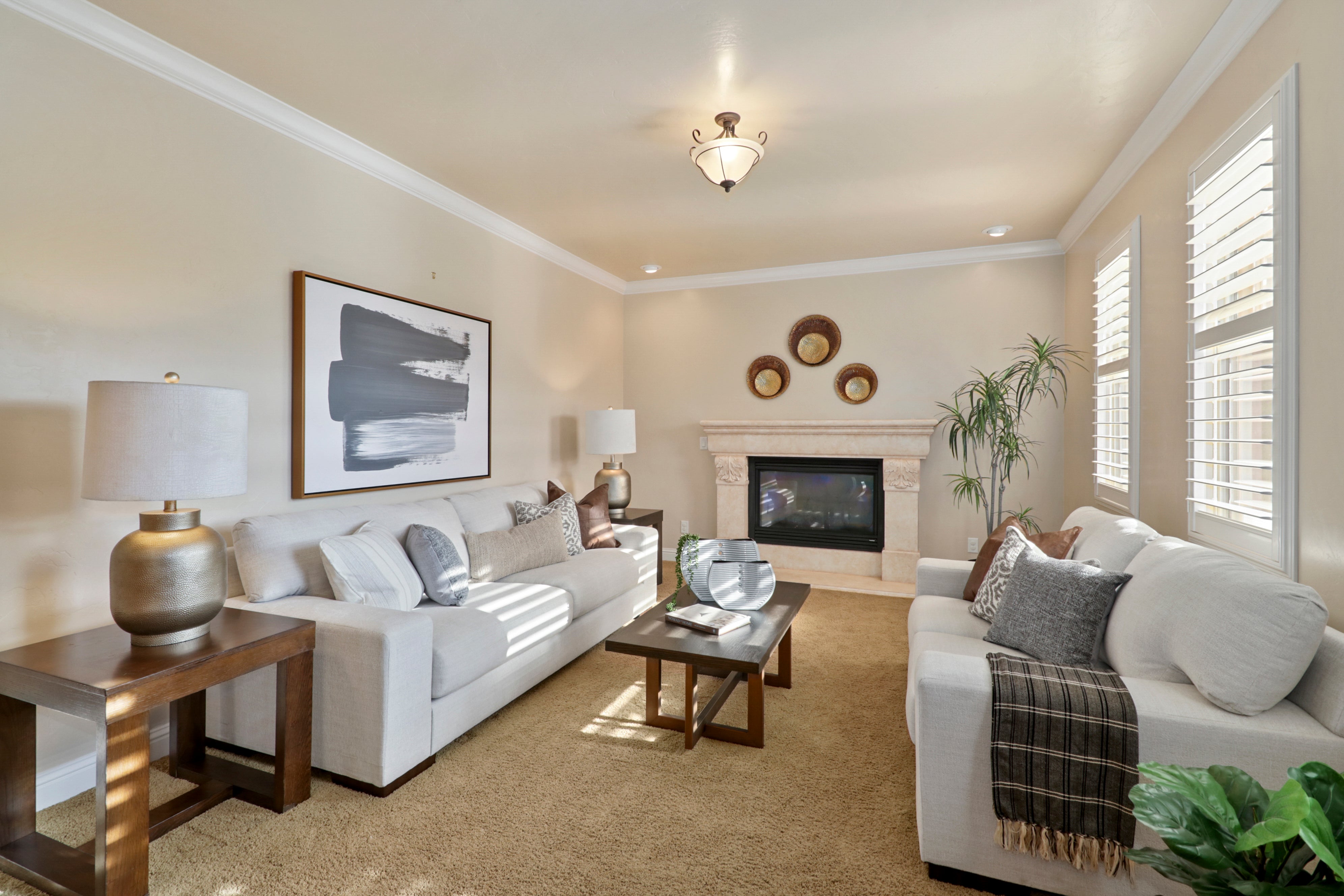 Premiere Home Staging Projects | Living room interior design idea - Waterstone Dr, Roseville