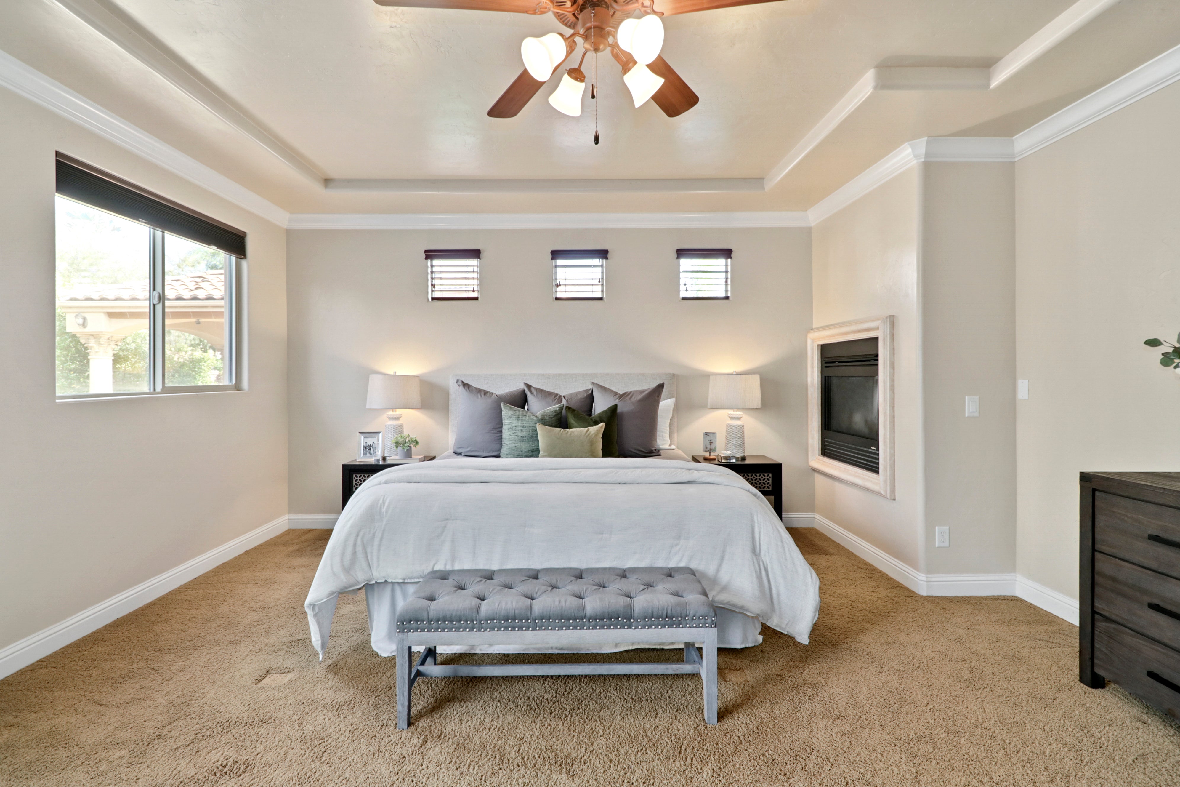 Premiere Home Staging Projects | Master bedroom interior design idea - Waterstone Dr, Roseville