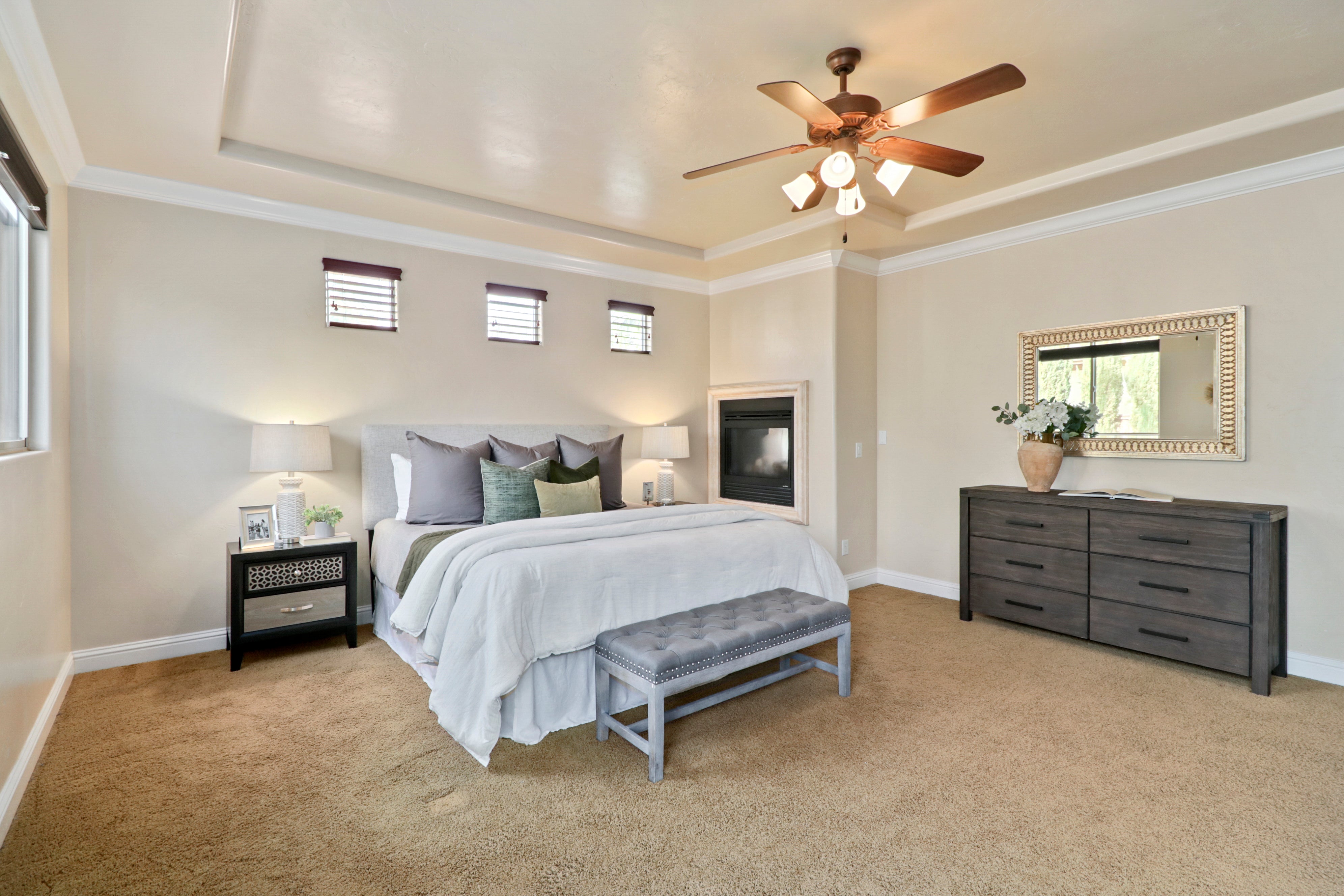 Premiere Home Staging Projects | Master bedroom interior design idea - Waterstone Dr, Roseville