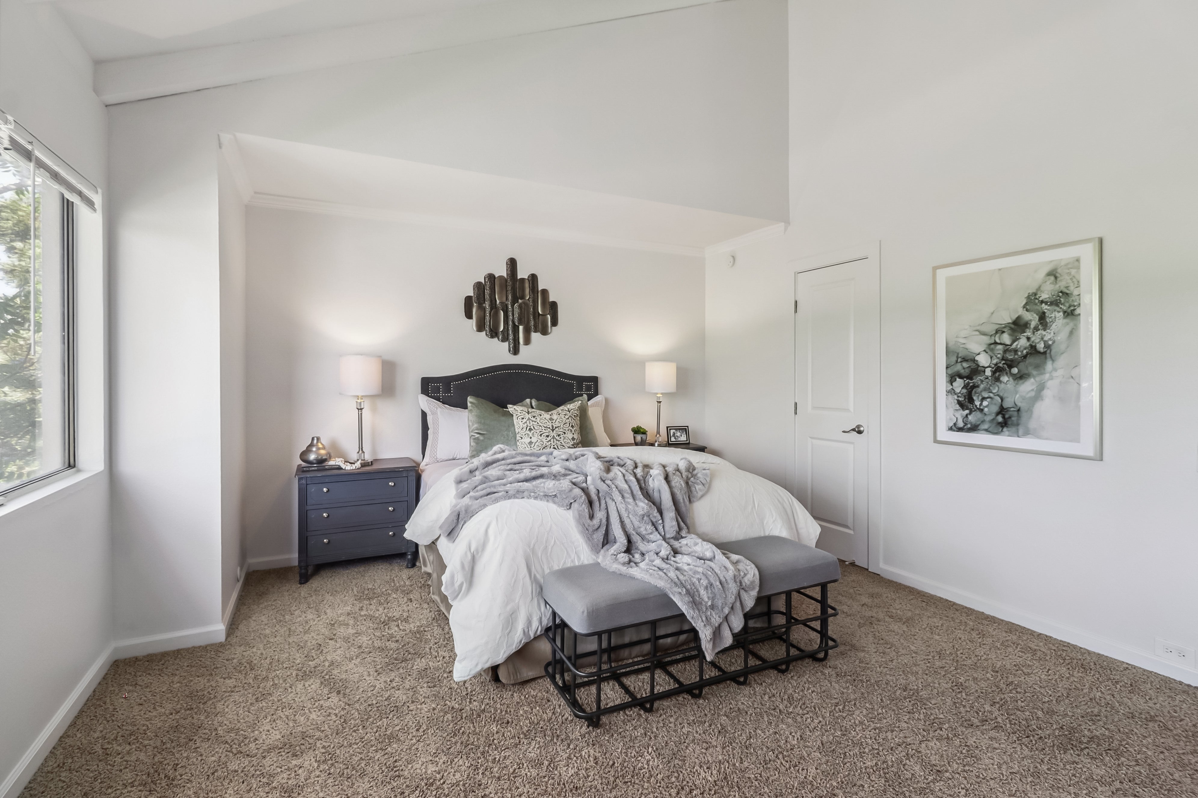 Premiere Home Staging Projects | Master bedroom interior design idea - Woodside Ln, Sacramento