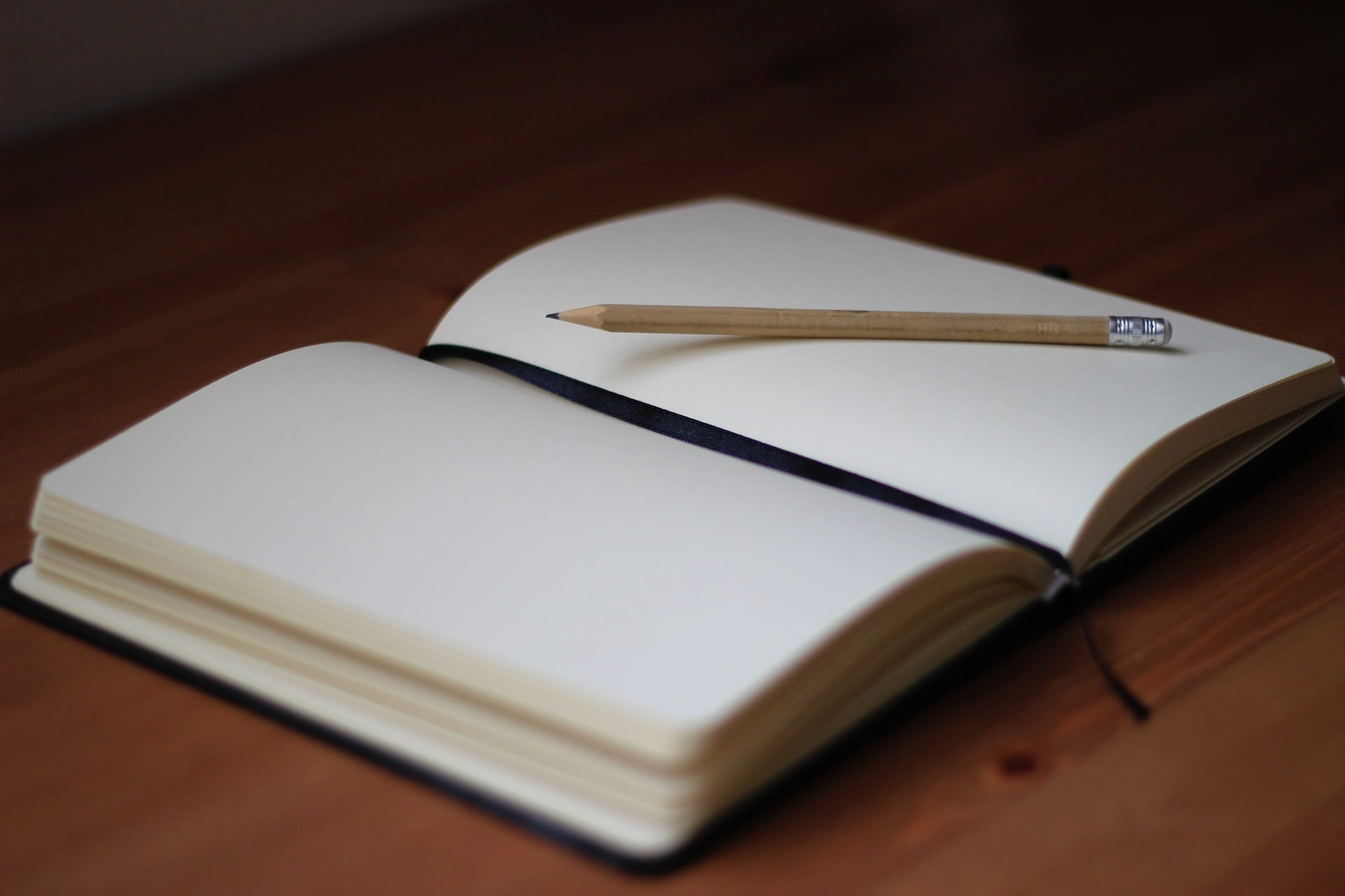 Blank journal with pencil