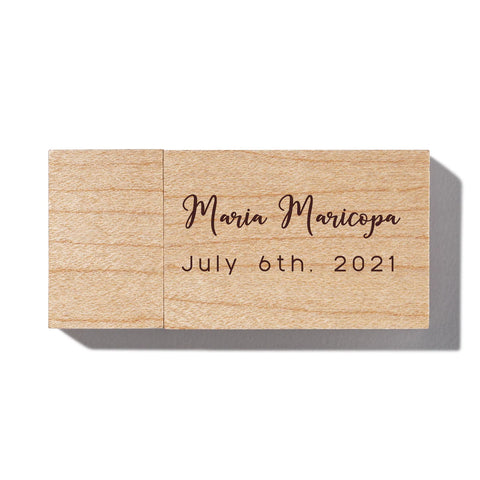 A thank your bridesmaids gift in the form of a personalized USB drive