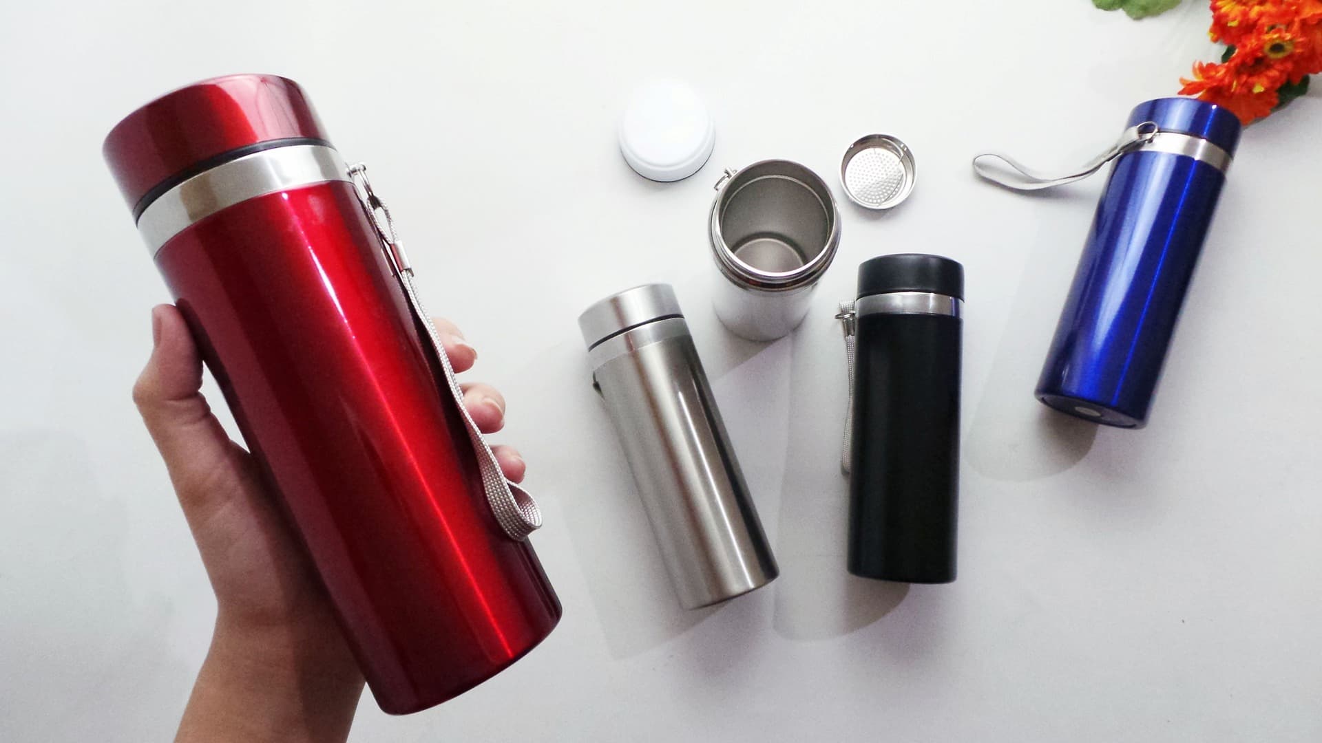 Collection of stainless steel tumblers