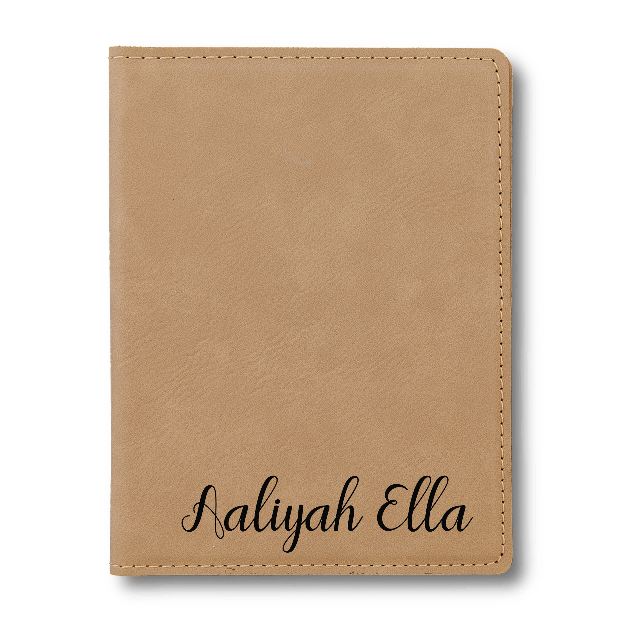 Leatherette Passport Cover - Light Brown
